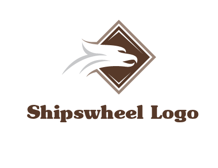 eagle face in rhombus logo