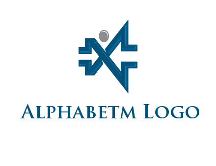 abstract letter X person logo