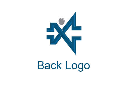 abstract letter X person logo