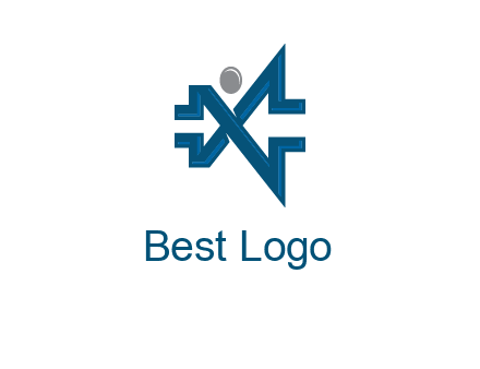 abstract letter X person logo