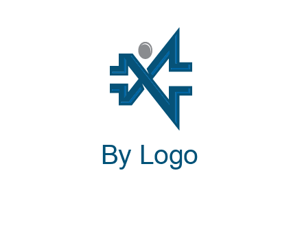 abstract letter X person logo