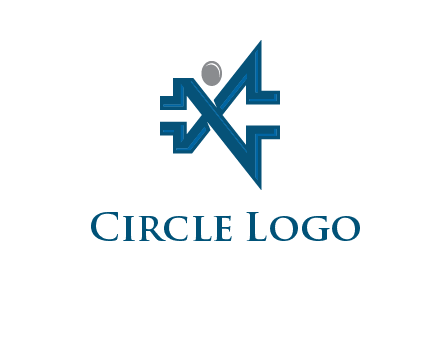 abstract letter X person logo
