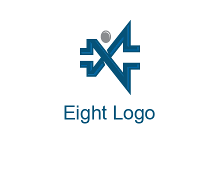 abstract letter X person logo