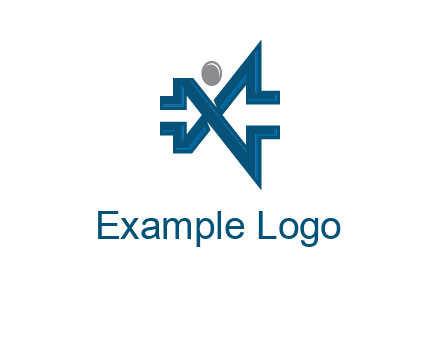 abstract letter X person logo