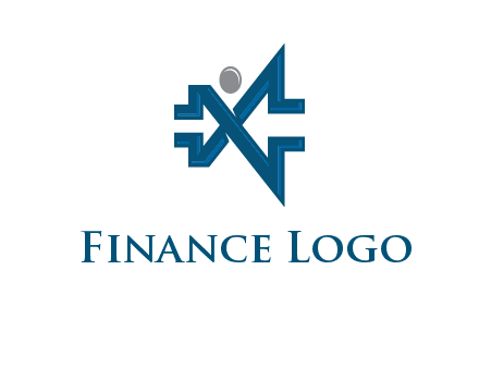 abstract letter X person logo