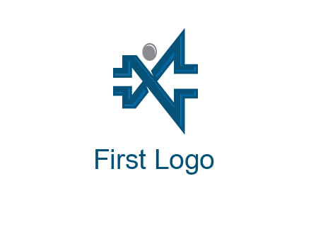 abstract letter X person logo