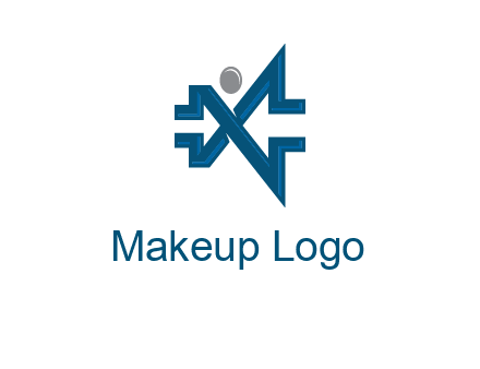abstract letter X person logo