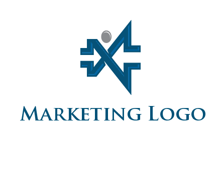 abstract letter X person logo