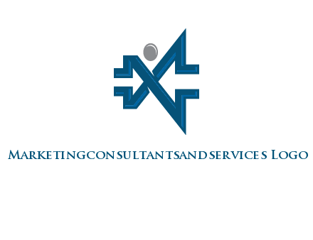abstract letter X person logo