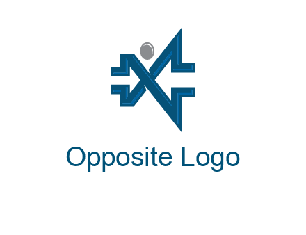 abstract letter X person logo