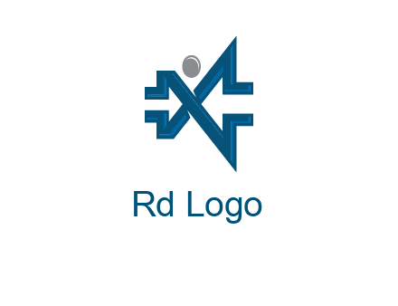 abstract letter X person logo