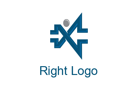abstract letter X person logo