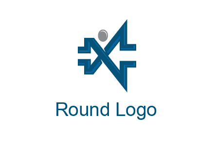abstract letter X person logo