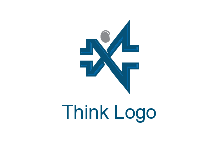 abstract letter X person logo