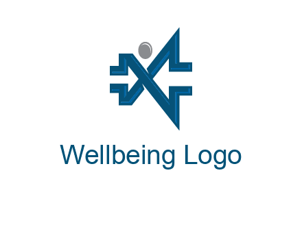 abstract letter X person logo