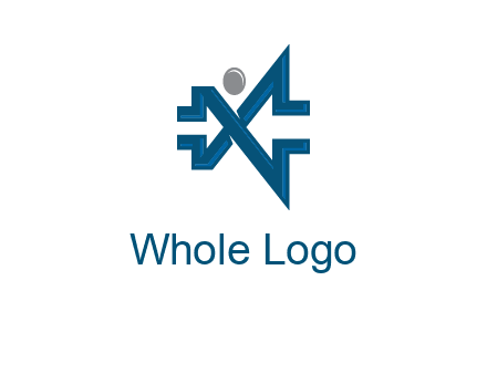 abstract letter X person logo