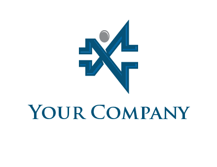 abstract letter X person logo