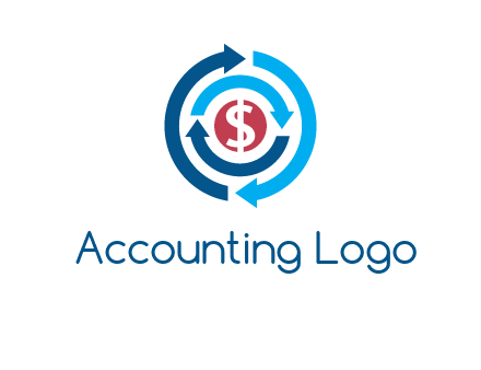 rotating arrow and dollar logo