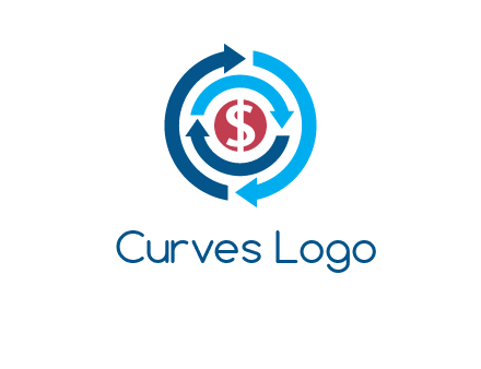 rotating arrow and dollar logo