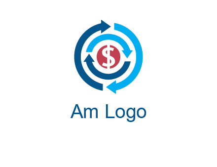 rotating arrow and dollar logo