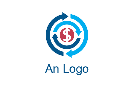 rotating arrow and dollar logo