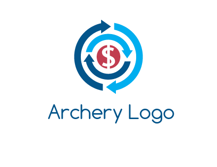 rotating arrow and dollar logo
