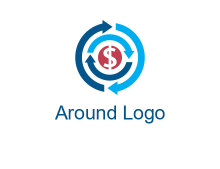 rotating arrow and dollar logo