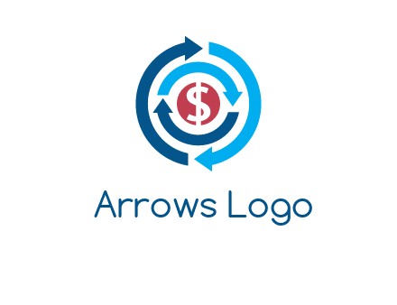 rotating arrow and dollar logo