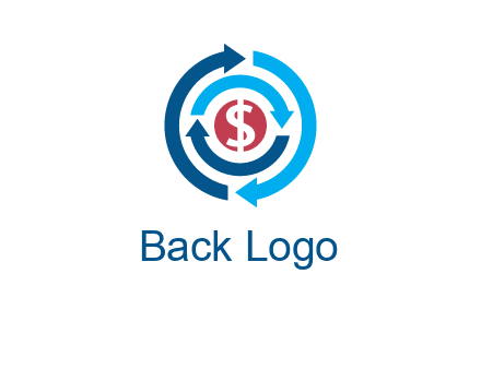 rotating arrow and dollar logo