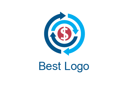 rotating arrow and dollar logo