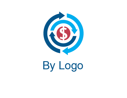 rotating arrow and dollar logo