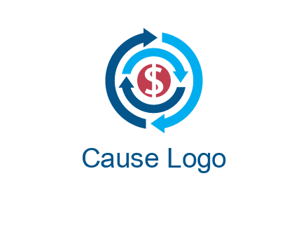 rotating arrow and dollar logo