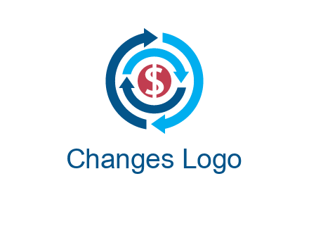 rotating arrow and dollar logo