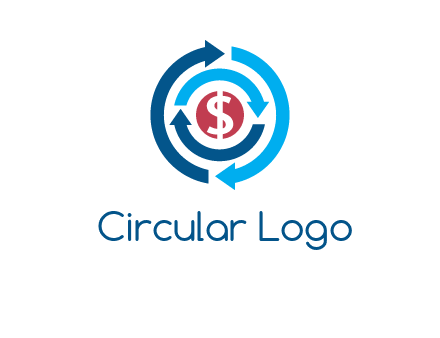 rotating arrow and dollar logo