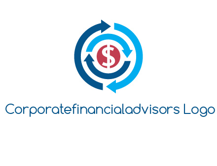rotating arrow and dollar logo