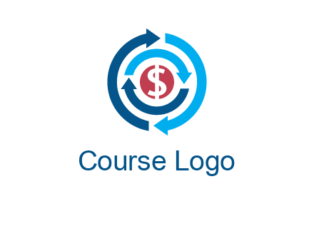 rotating arrow and dollar logo