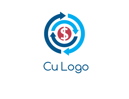 rotating arrow and dollar logo