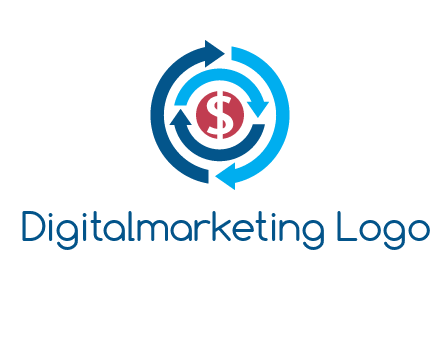 rotating arrow and dollar logo