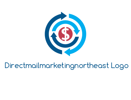 rotating arrow and dollar logo