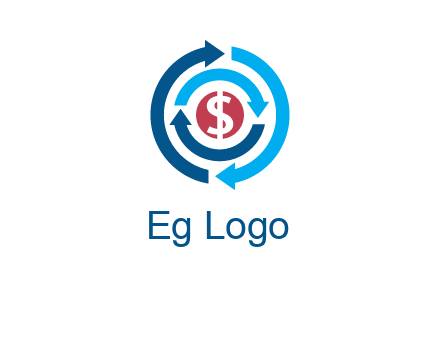rotating arrow and dollar logo