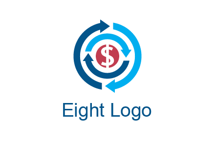 rotating arrow and dollar logo