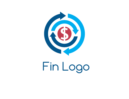 rotating arrow and dollar logo