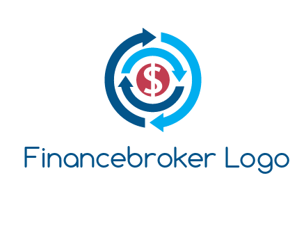 rotating arrow and dollar logo