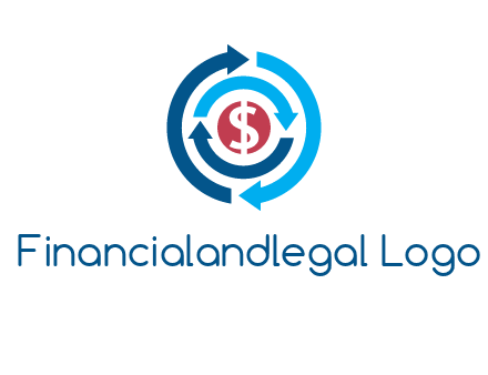 rotating arrow and dollar logo