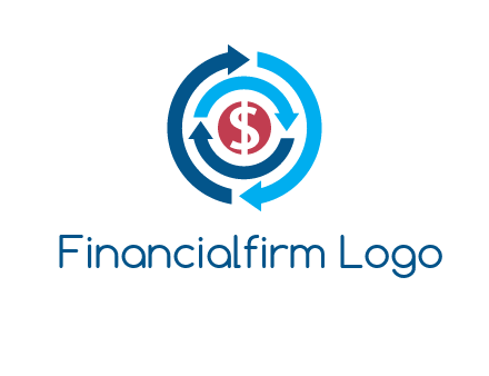 rotating arrow and dollar logo