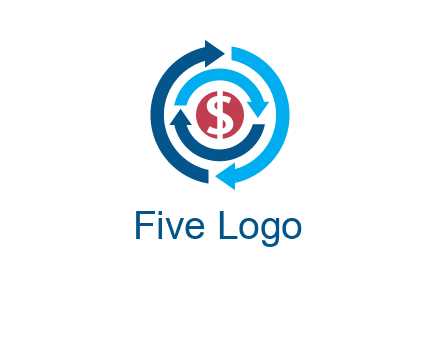 rotating arrow and dollar logo