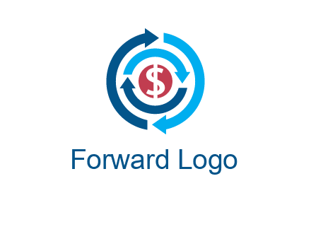 rotating arrow and dollar logo