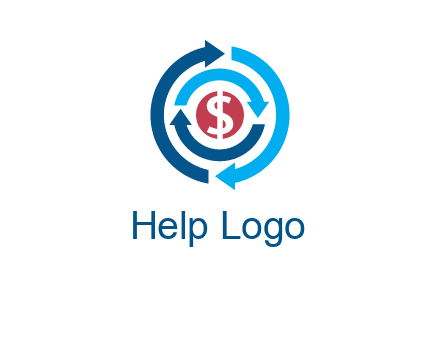 rotating arrow and dollar logo