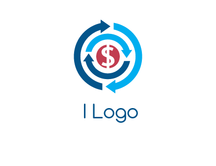 rotating arrow and dollar logo