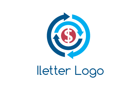 rotating arrow and dollar logo